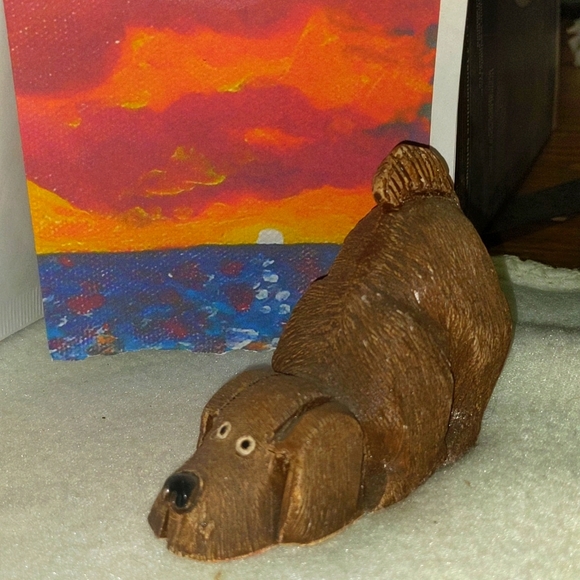 Dog Statue #BrownieDog Airedale terrier handmade statue art sculpture handmade - Picture 1 of 5
